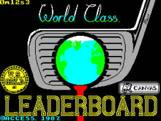 World Class Leader Board title screen for ZX Spectrum